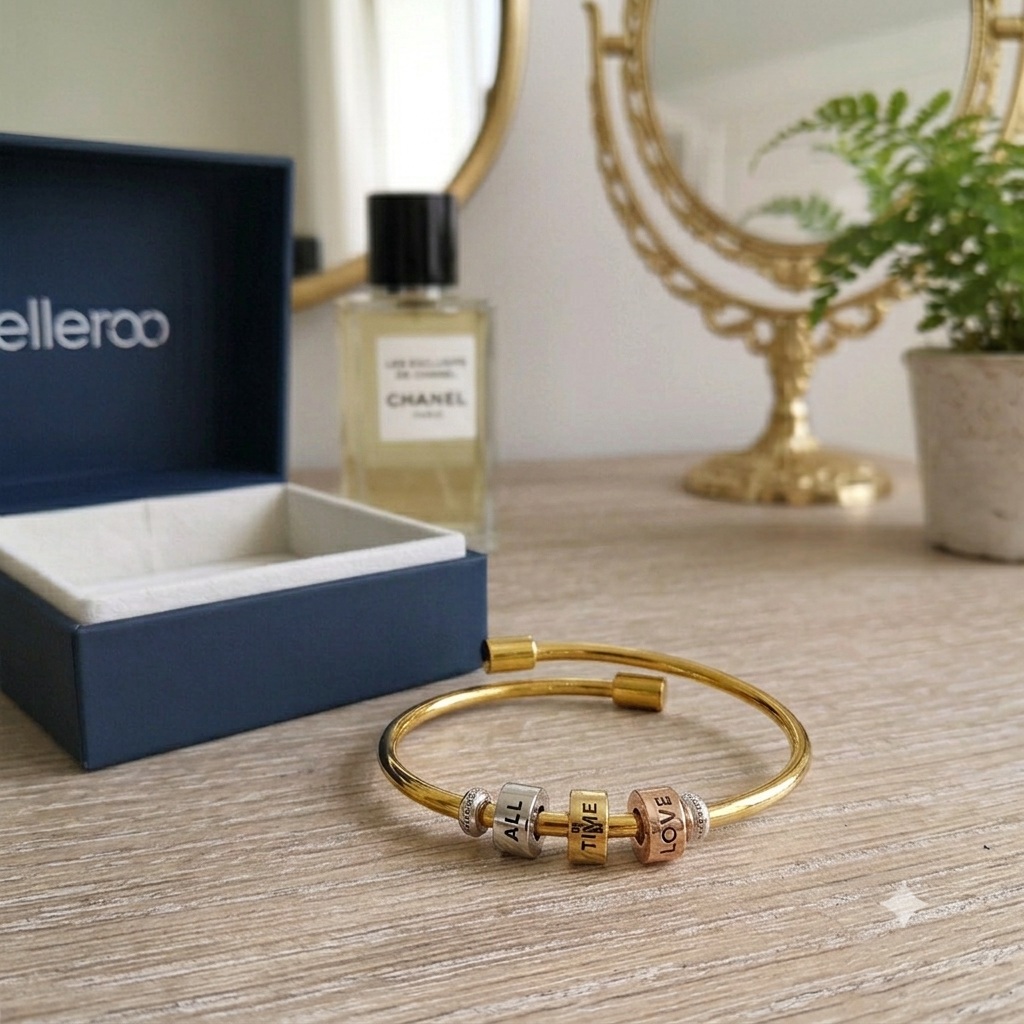 9ct Gold Engraved Bead - Image 2